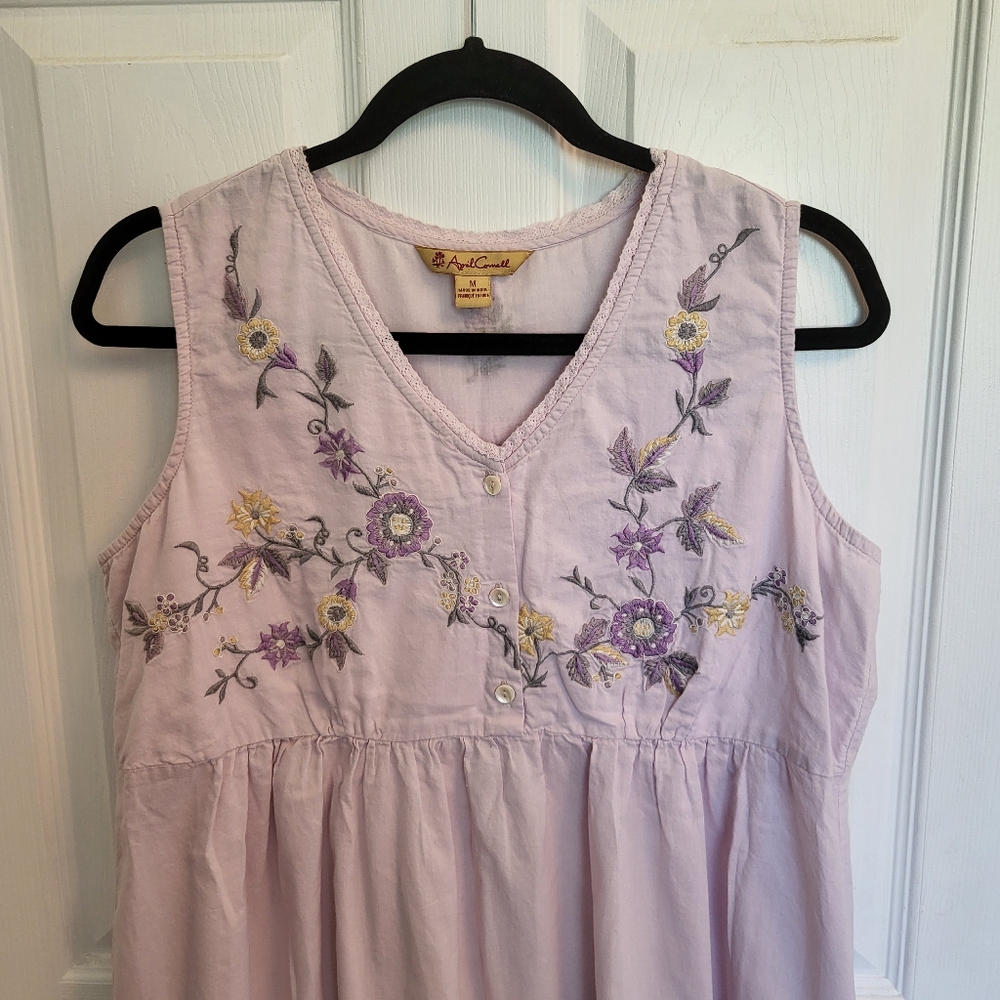 Embroidered Cotton Nightgown